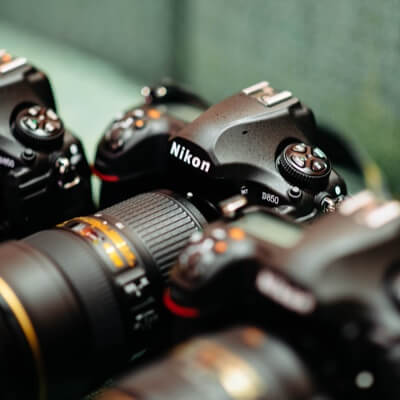 Top view of Nikon camera